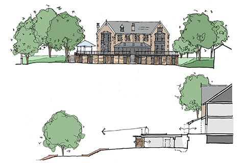 Sketch of a regeneration and refurbishment scheme